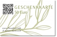 Geschenkkarte im Wert von 50 EUR inkl. repräsentativer Präsentkarte, versandkostenfrei bis 12 Stck