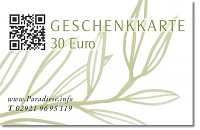 Geschenkkarte im Wert von 30 EUR inkl. repräsentativer Präsentkarte, versandkostenfrei bis 12 Stck
